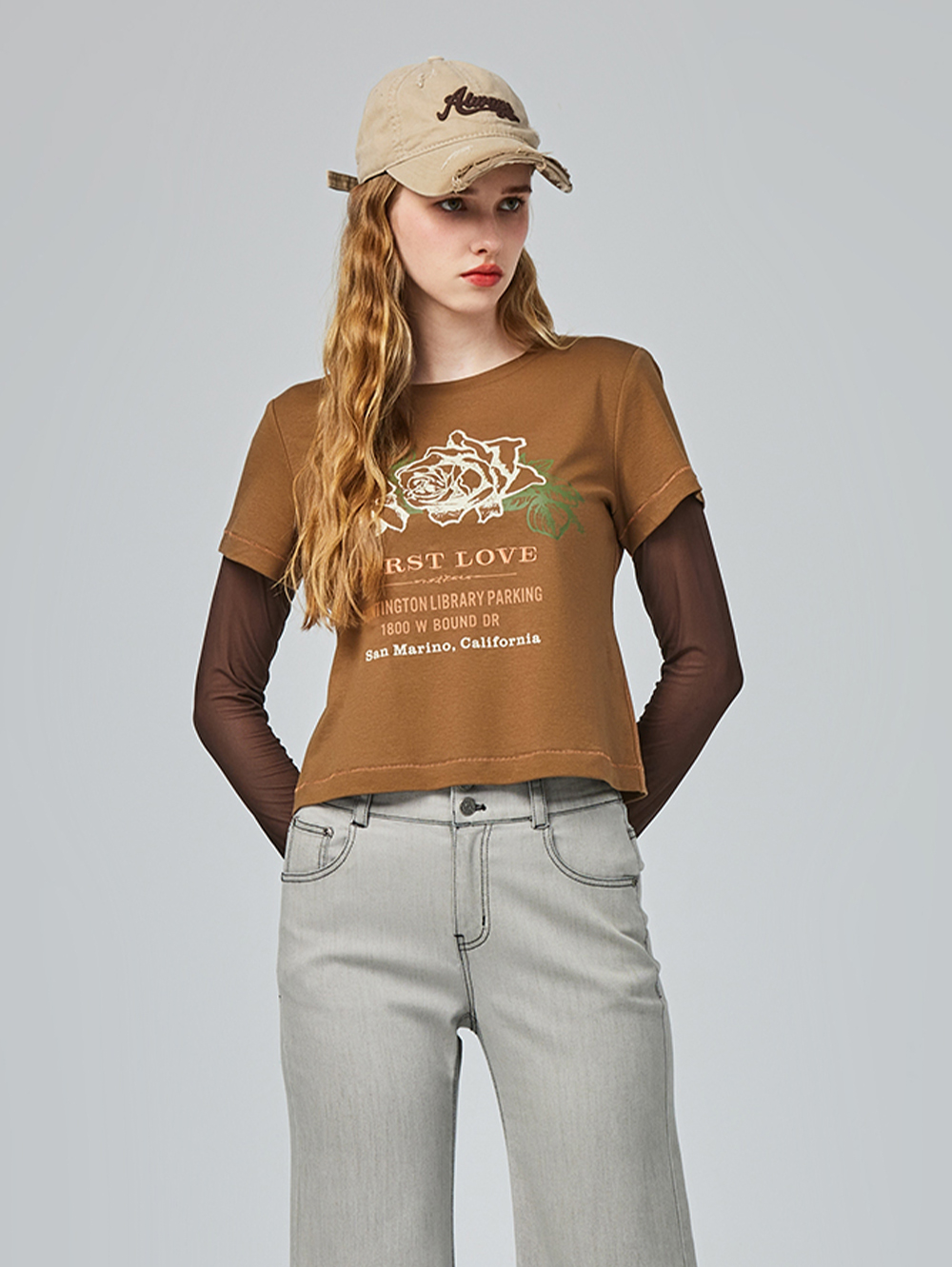 abito玫瑰印花兩件式上衣