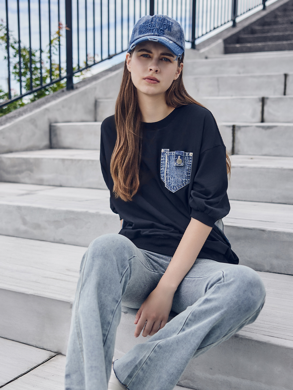 abito造型丹寧口袋休閒上衣