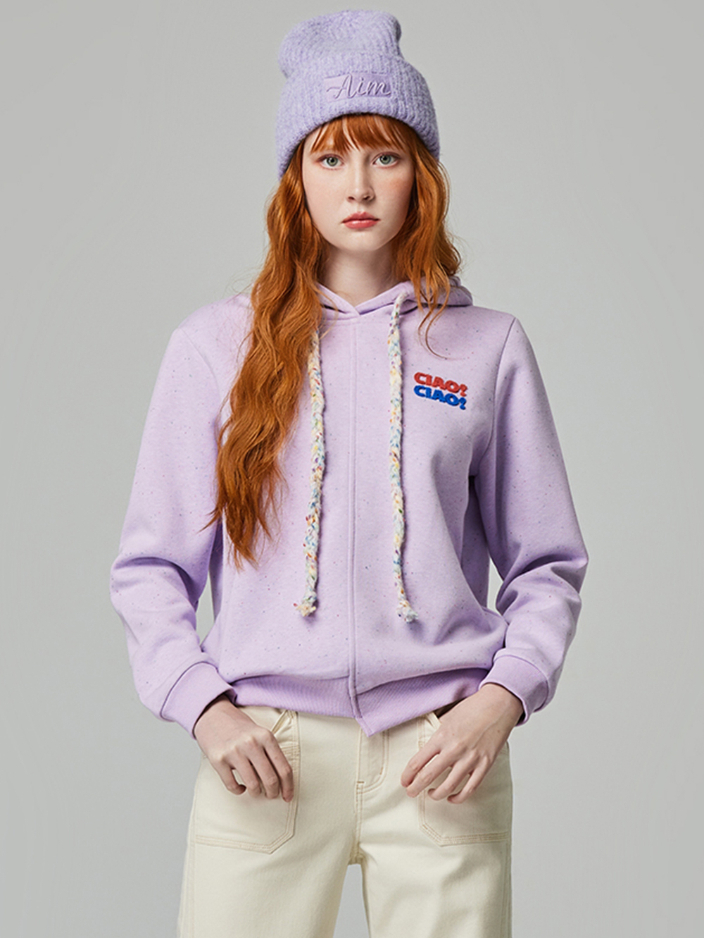 abito立體繡連帽抽繩上衣