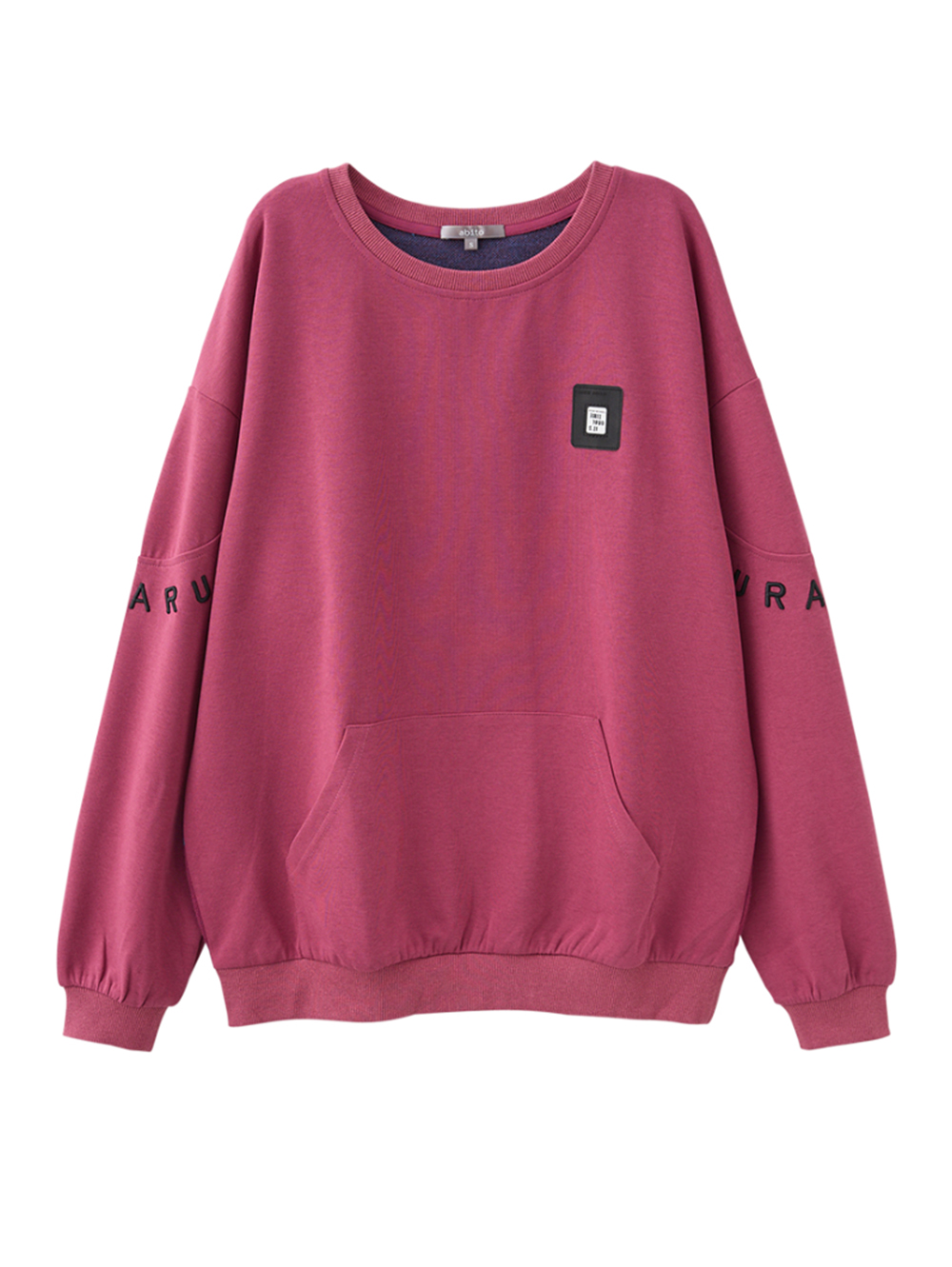 abito拼接針織文字大學T