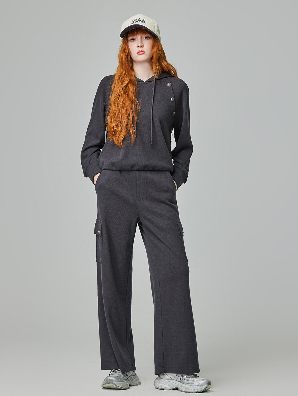 abito舒適大口袋抽繩寬褲