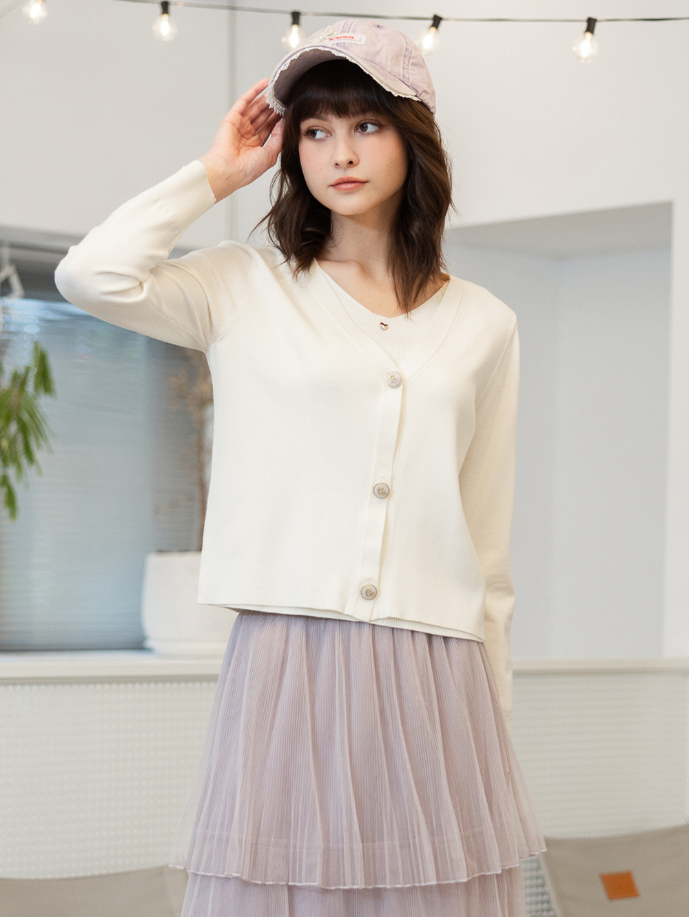 abito假兩件雙層針織上衣