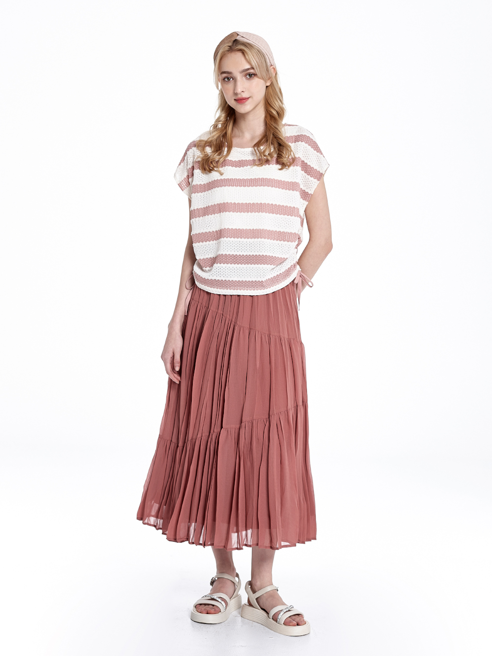 DITA輕奢風格亮蔥壓摺裙