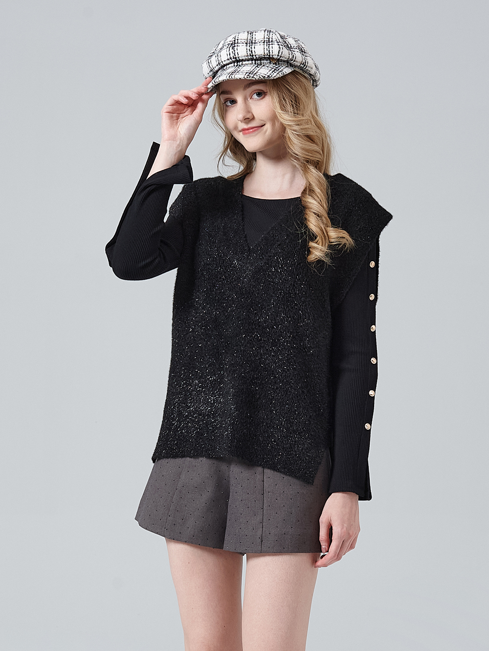 DITA奢華燙鑽切線短褲