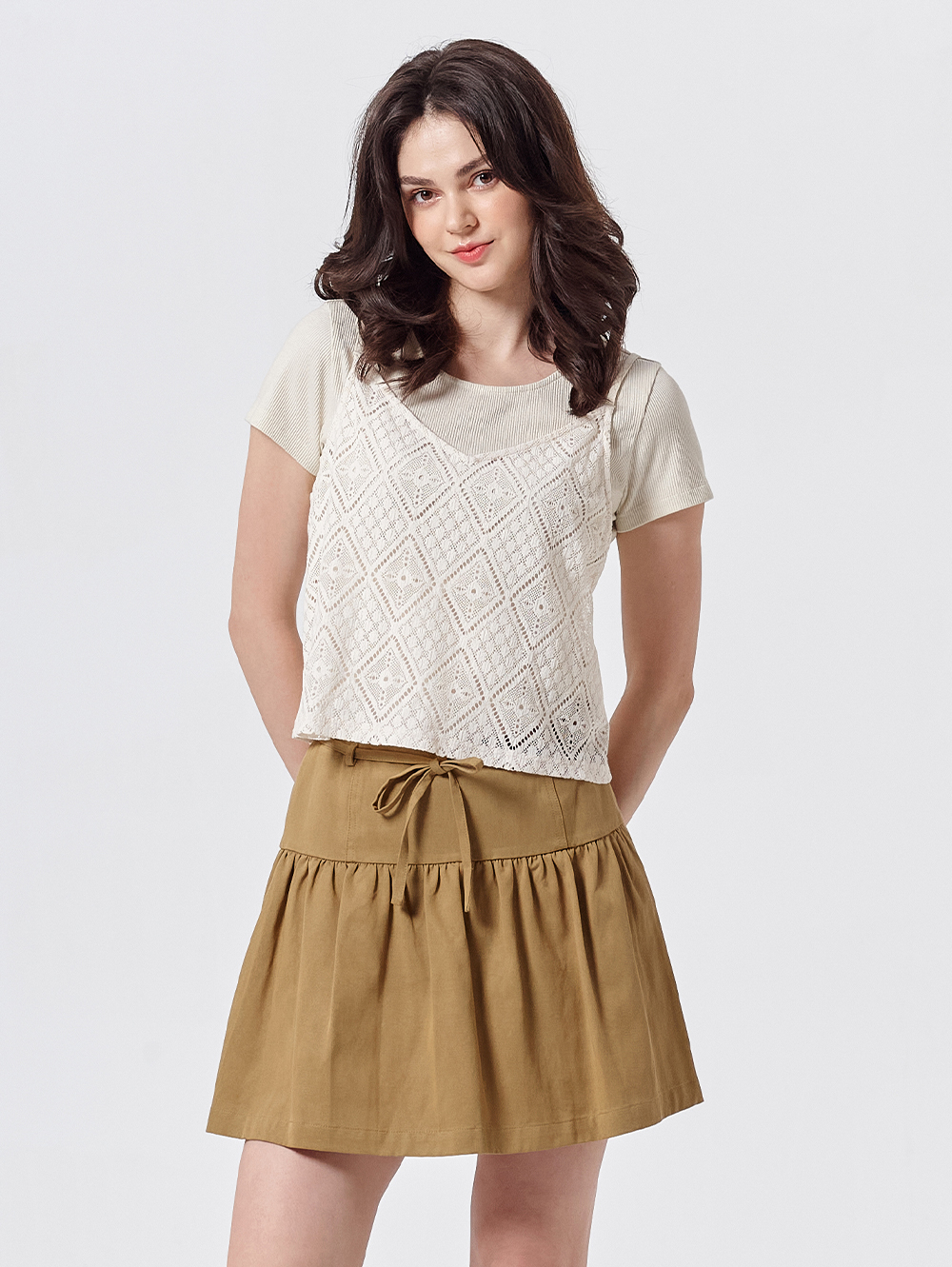 DITA兩件式蕾絲綁帶背心