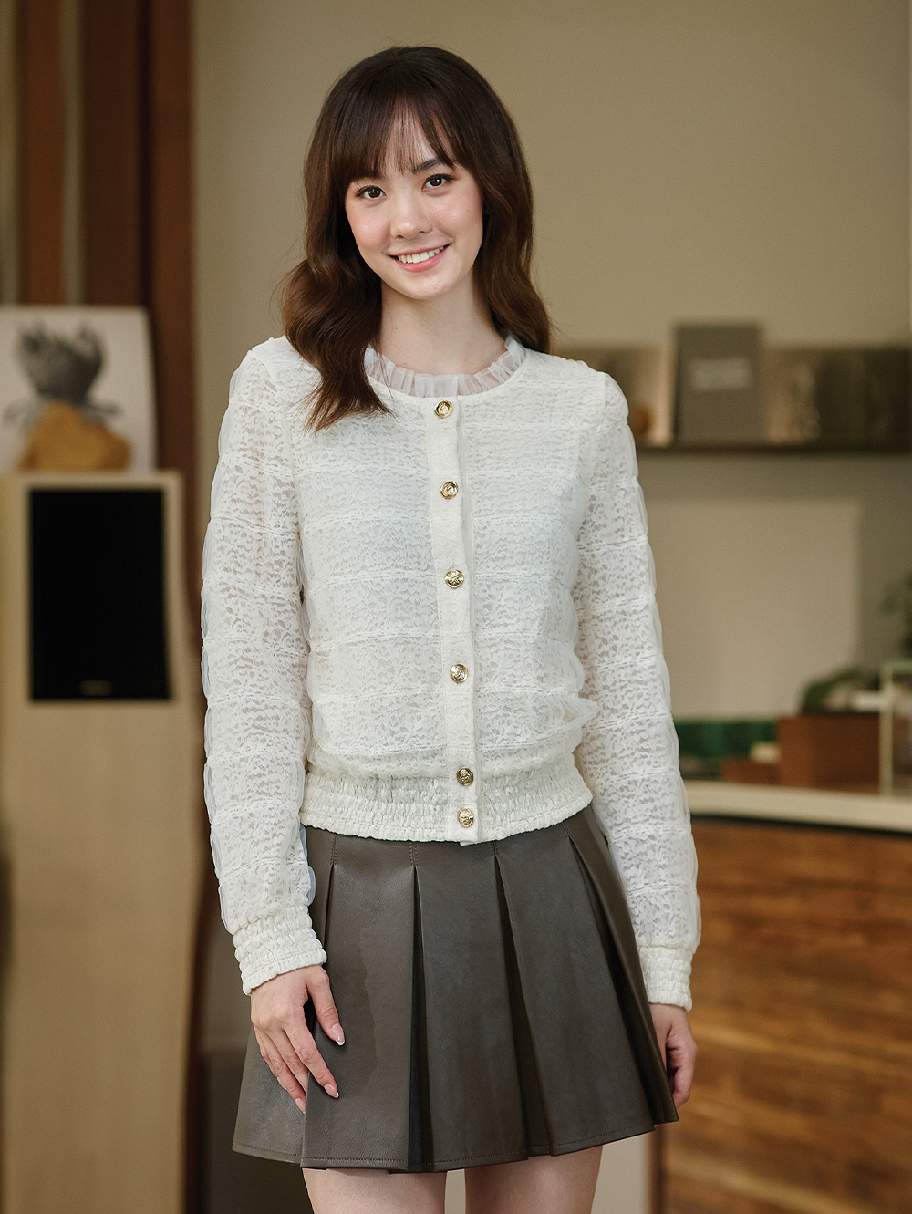 DITA甜美紗感澎澎罩衫