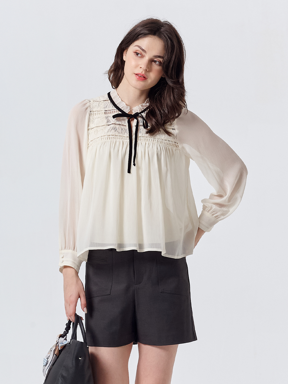 DITA優雅宮廷風透紗上衣