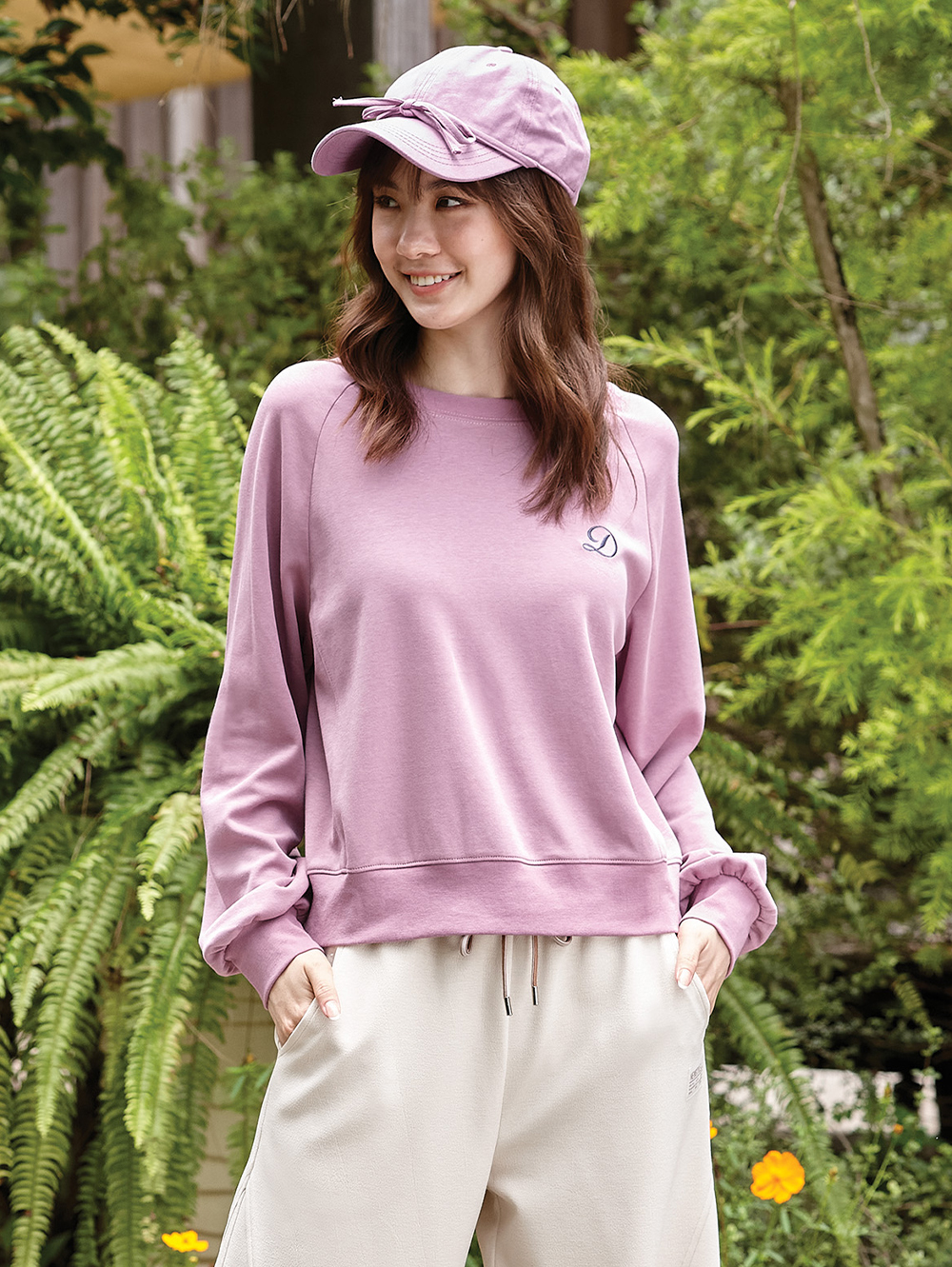 DITA拉克蘭剪接印花上衣