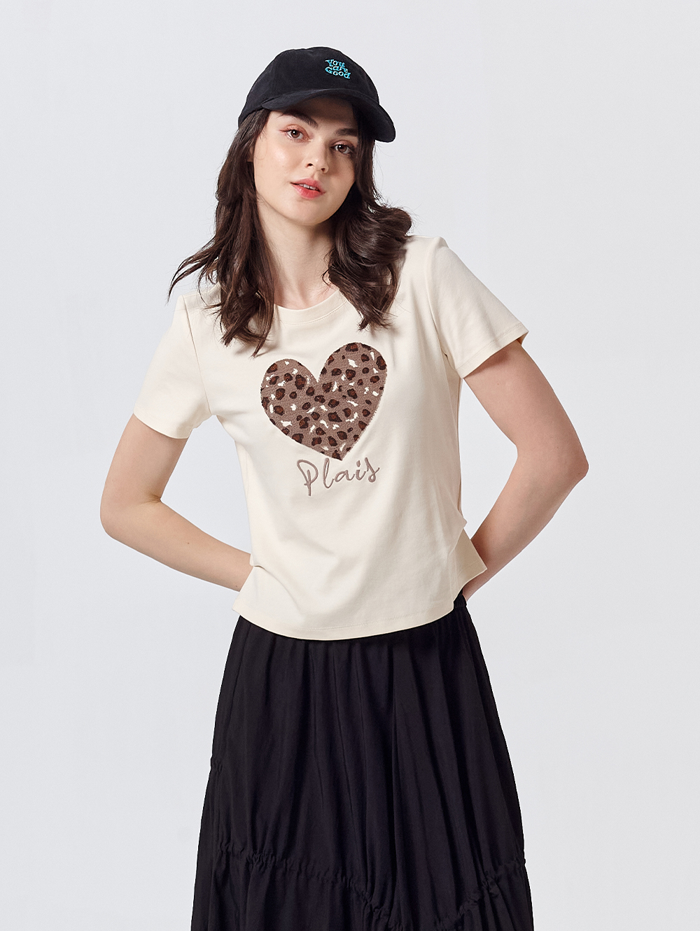 DITA豹紋愛心修身T-shirt