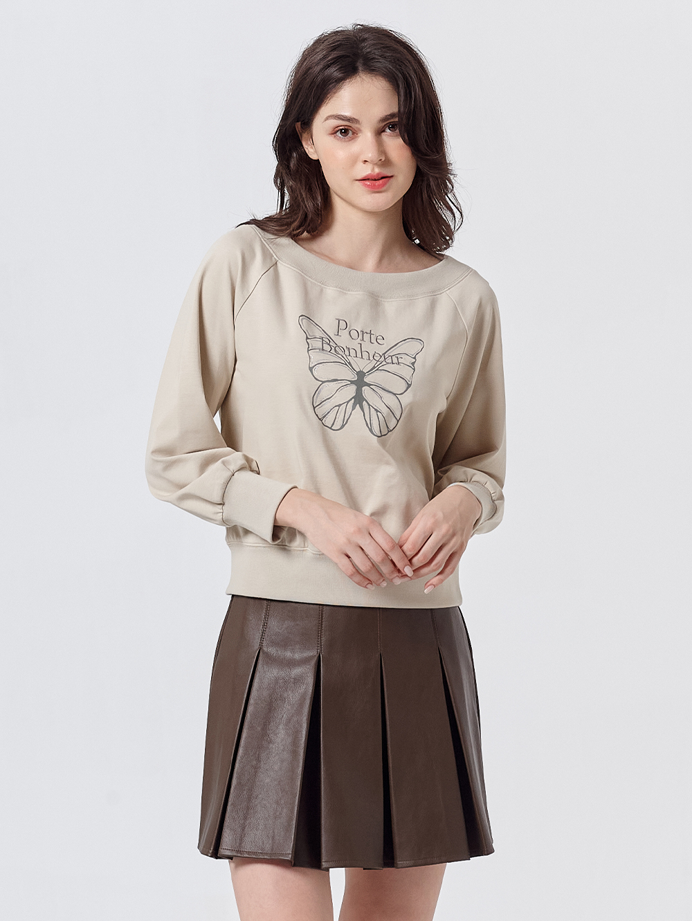 DITA蝴蝶印花寬領上衣