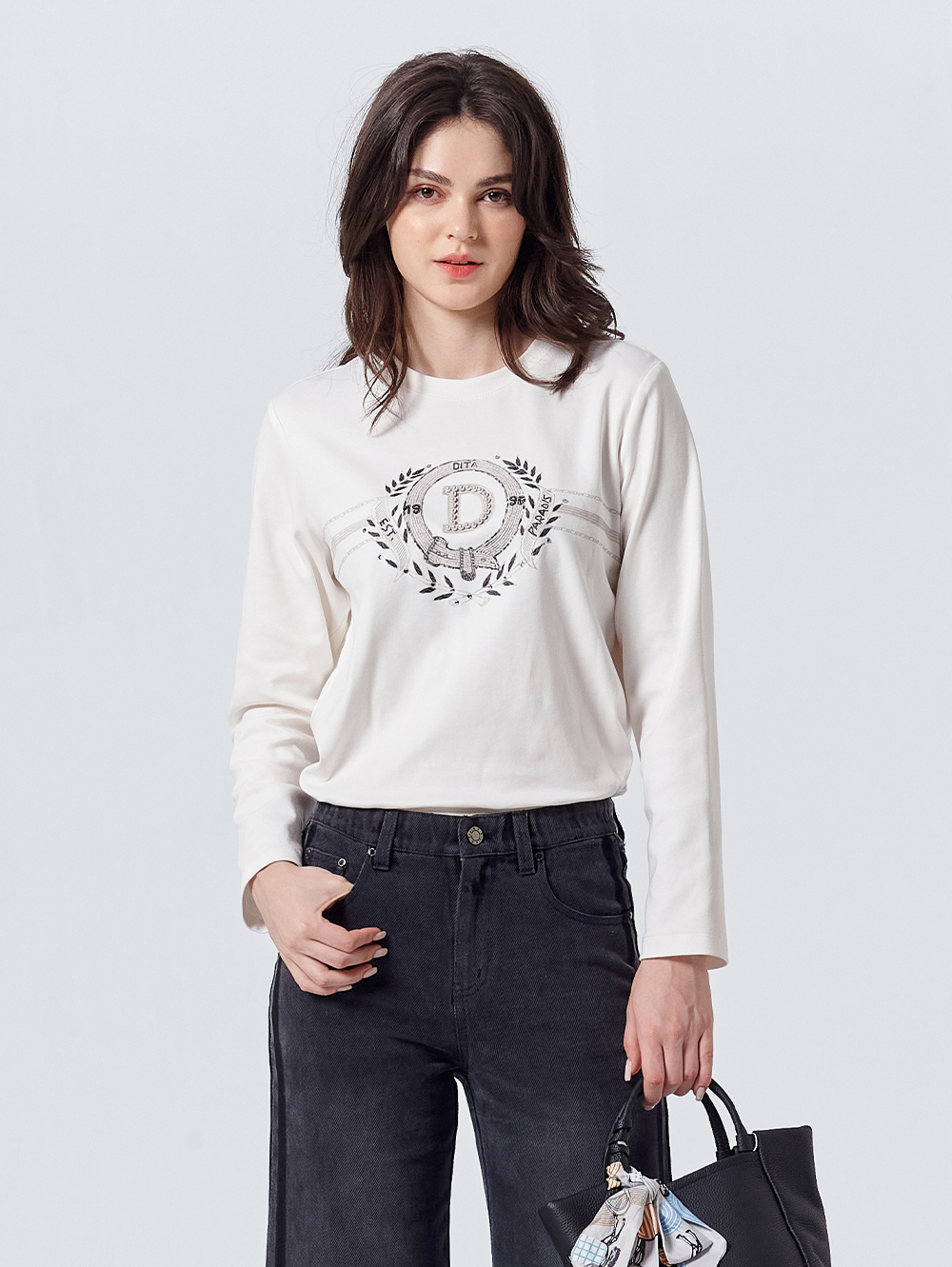 DITA月桂珍珠印花上衣