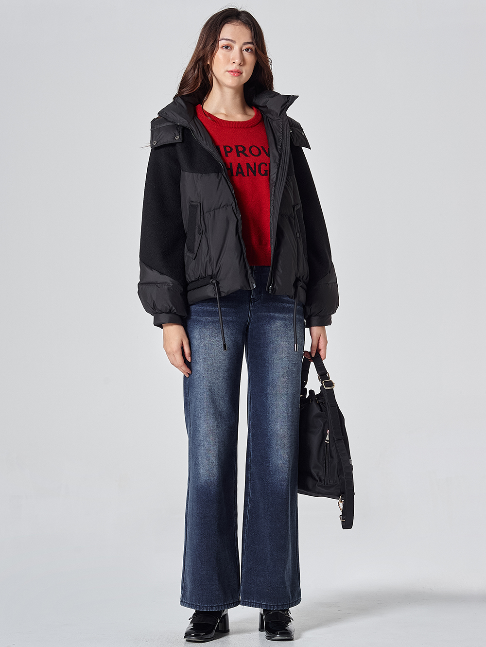 DITA保暖內刷毛牛仔寬褲