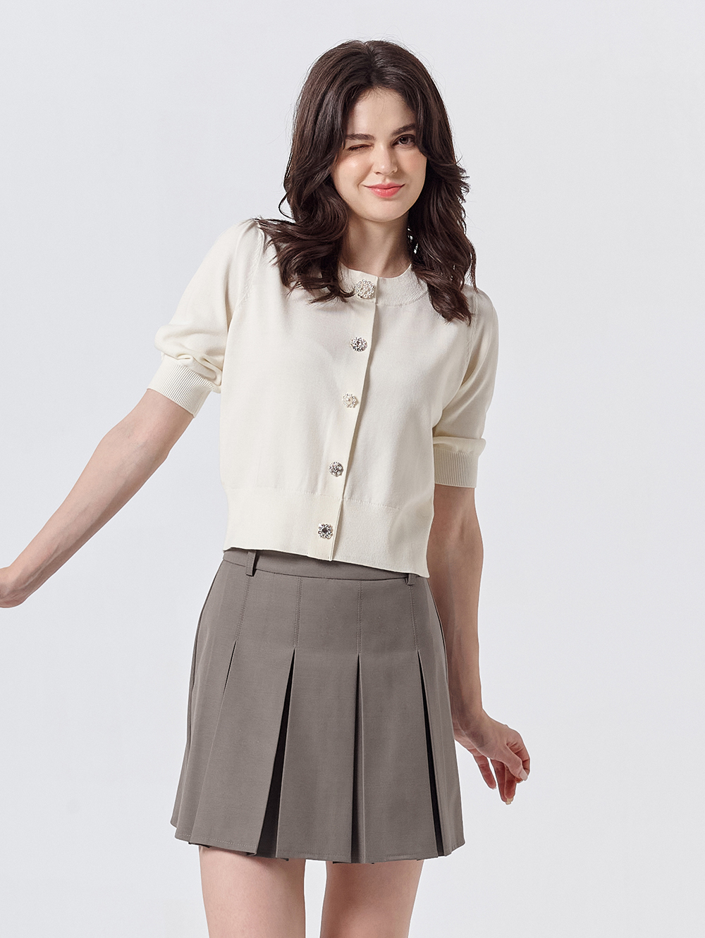 DITA輕正式質感百褶短裙