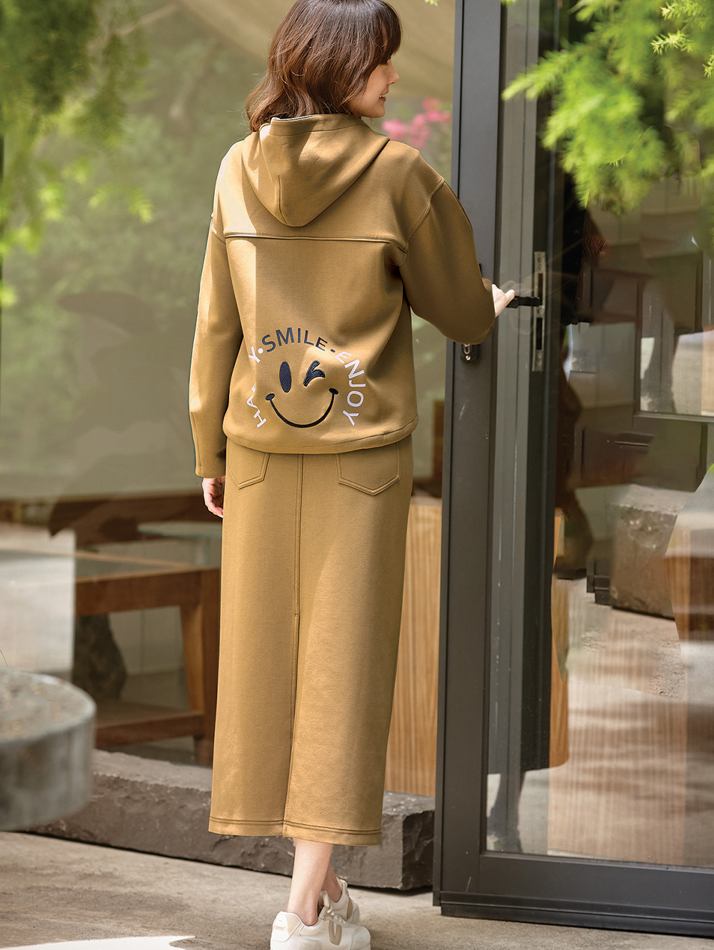 DITA微笑休閒太空棉抽繩長裙