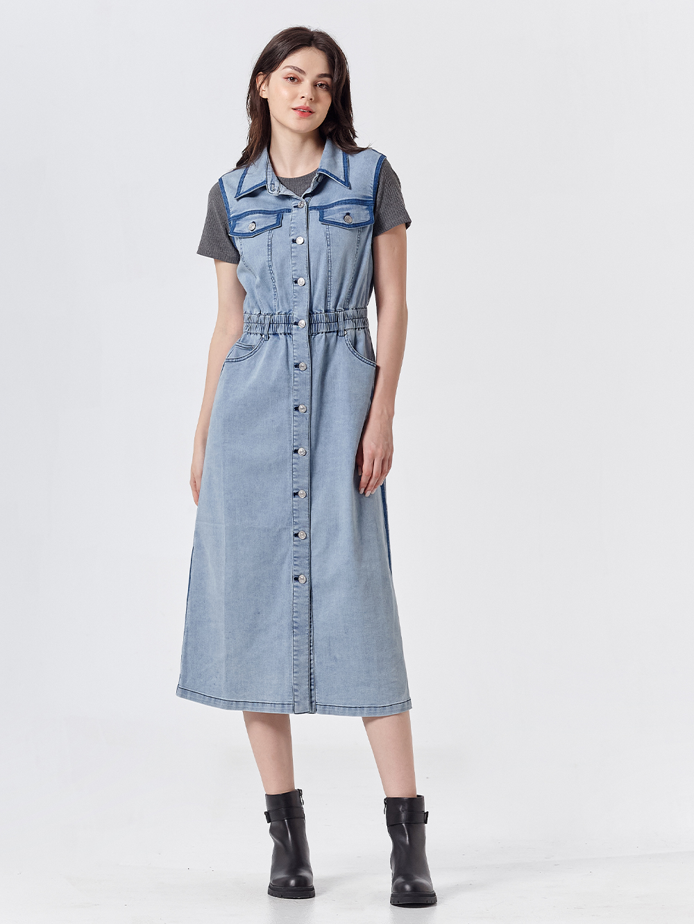 DITA甜酷水洗牛仔背心洋裝