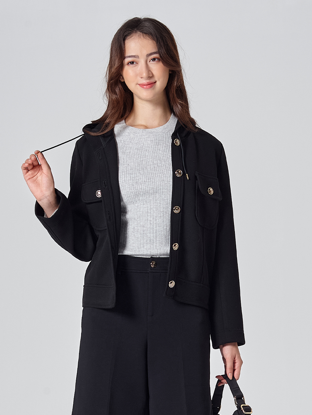 DITA簡約個性丸編連帽外套