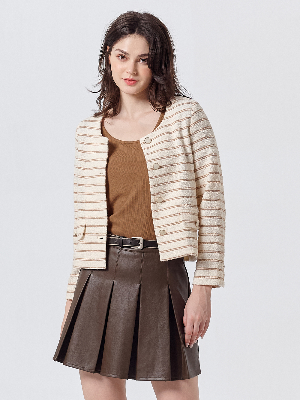 DITA小香風條紋外套組