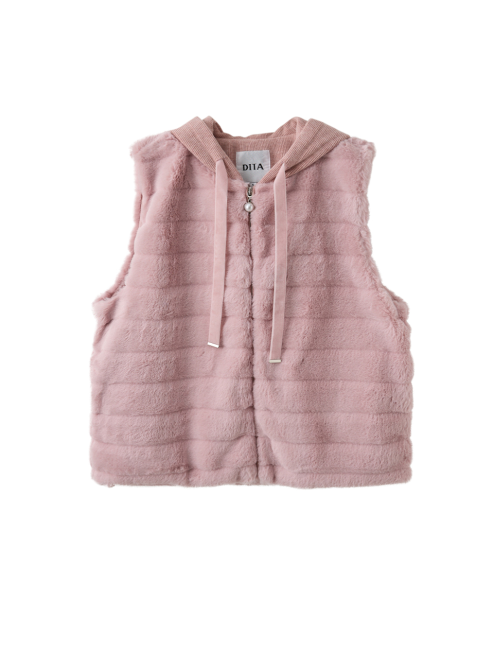 DITA毛茸茸連帽背心