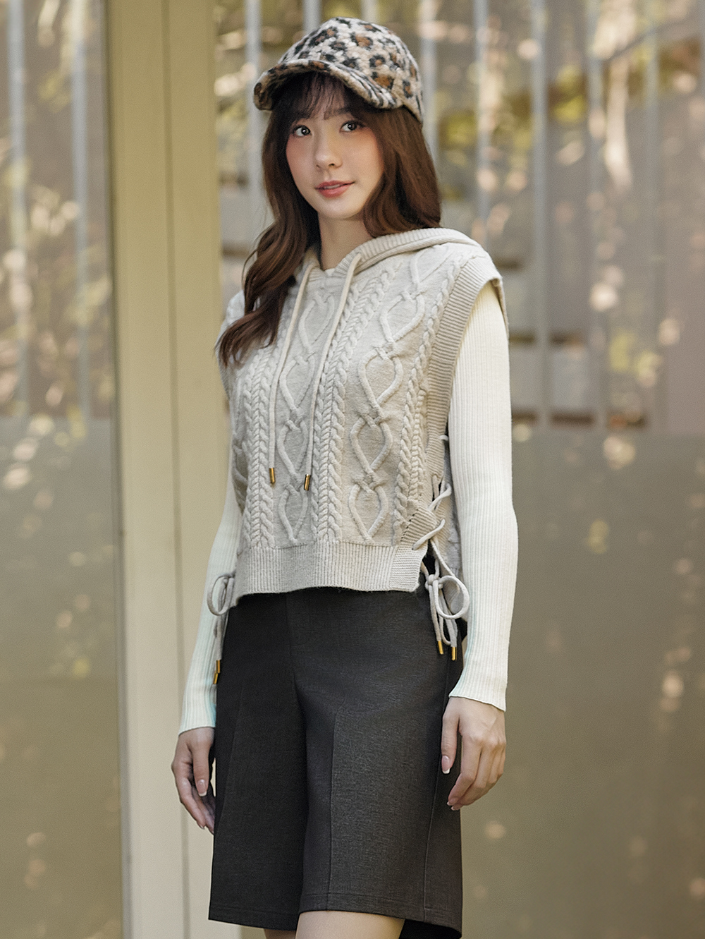 DITA日系綁帶針織外搭背心