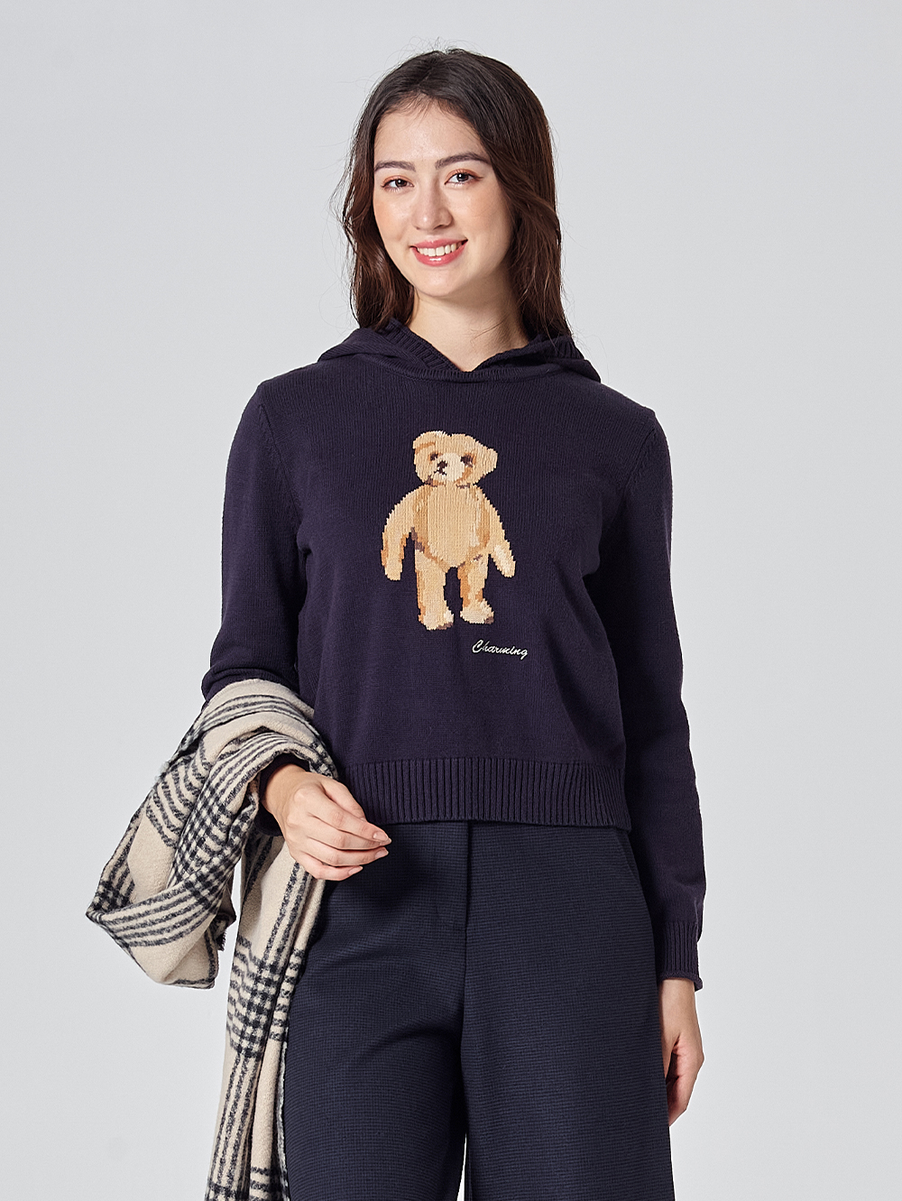 DITA日系小熊連帽針織上衣