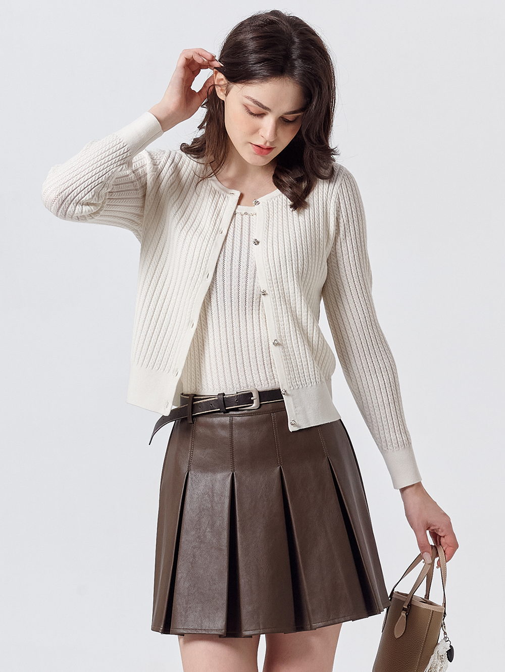 DITA優雅質感兩件式針織罩衫