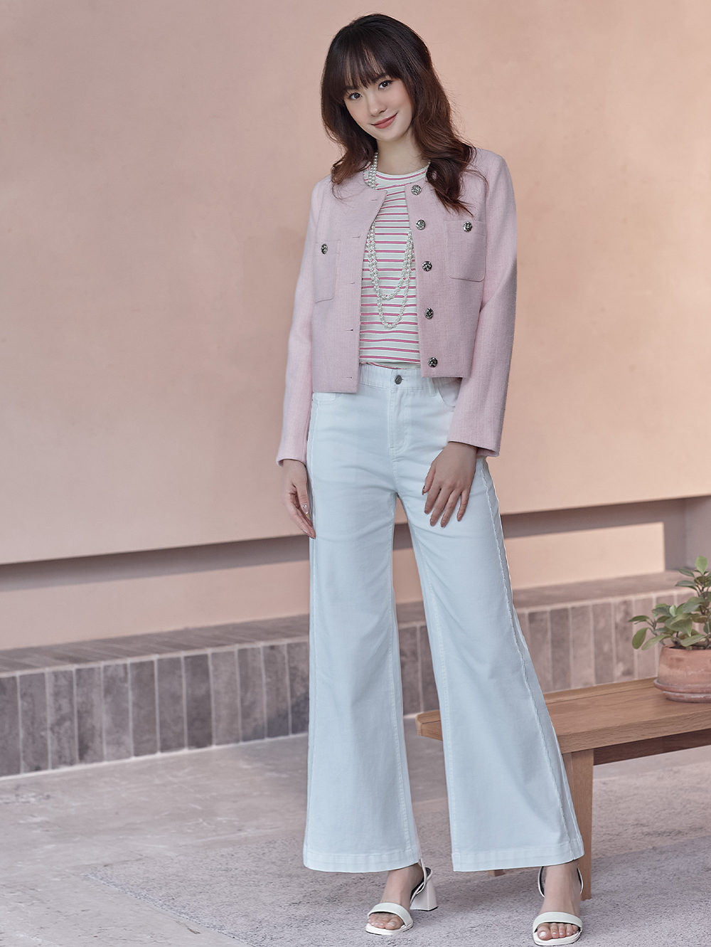 DITA特殊縫線牛仔寬褲