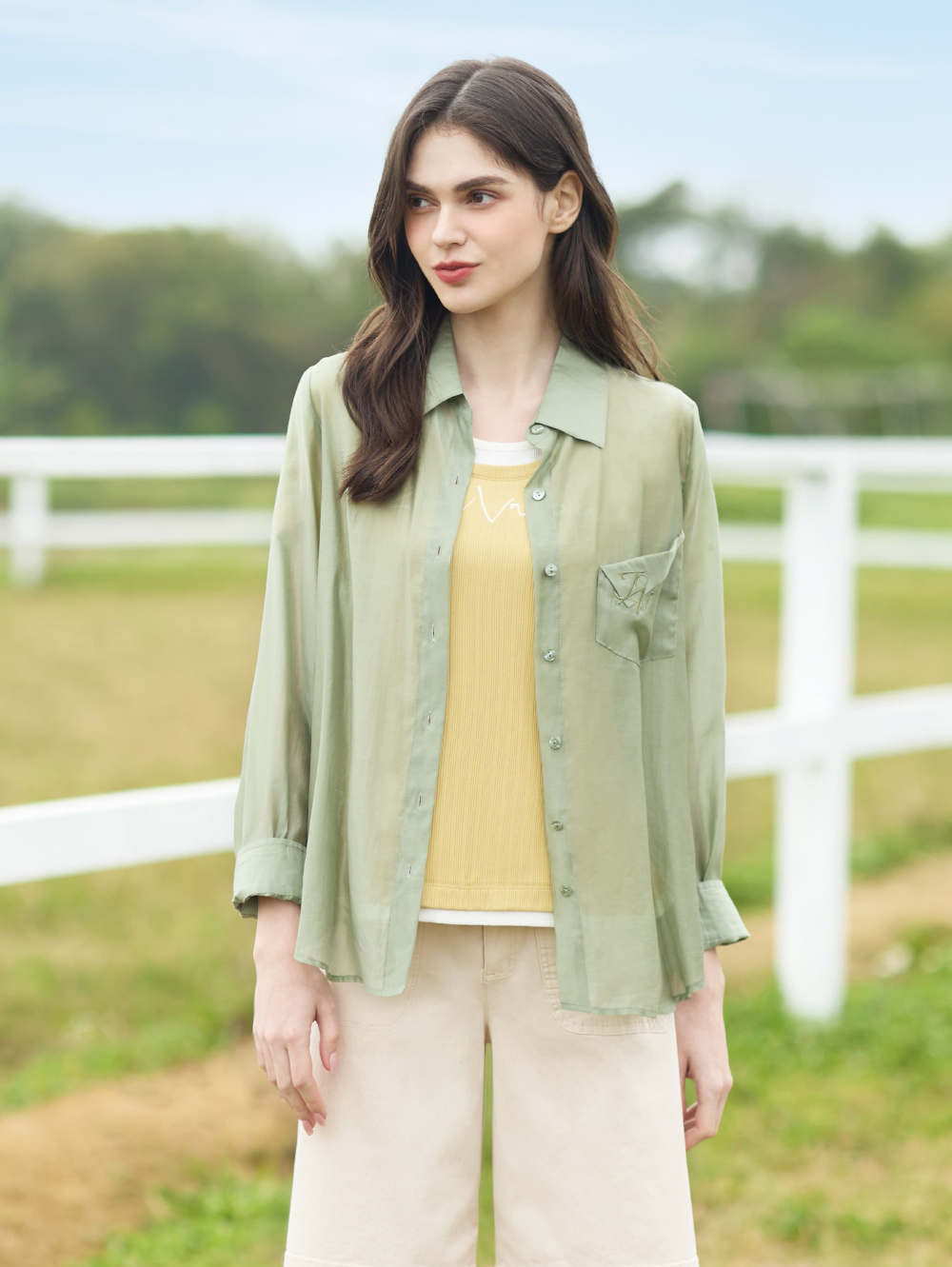 JOAN假兩件效果層次T恤