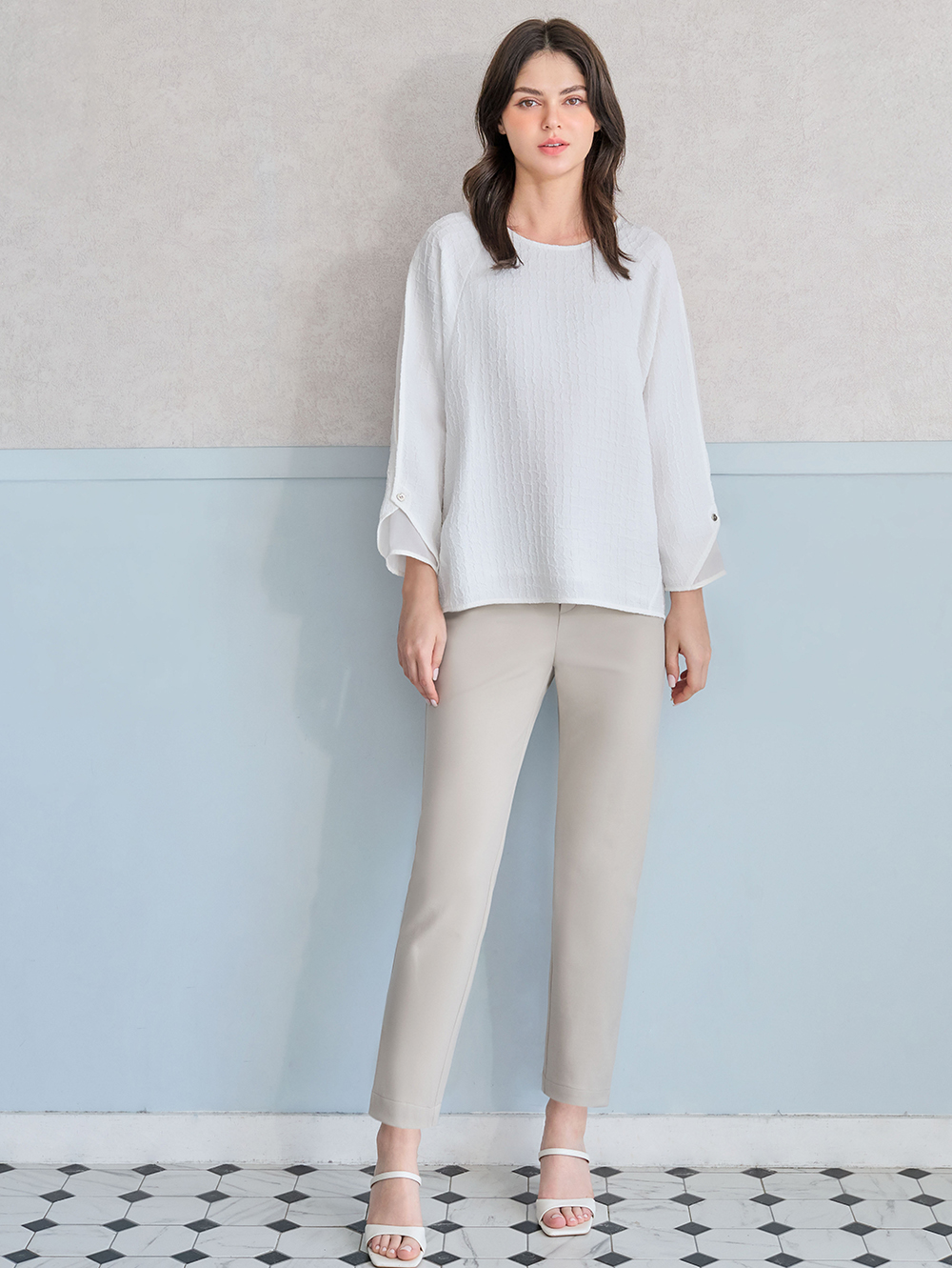 JOAN日本進口高密度彈性紗直筒褲