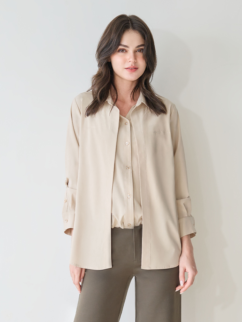 JOAN假兩件造型襯衫