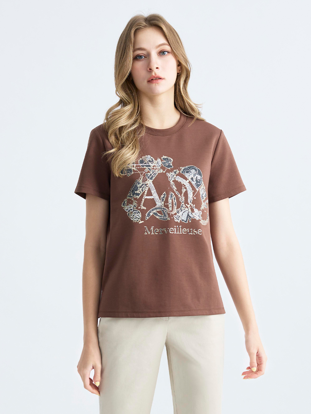 JOAN金屬感藝術圖騰T恤