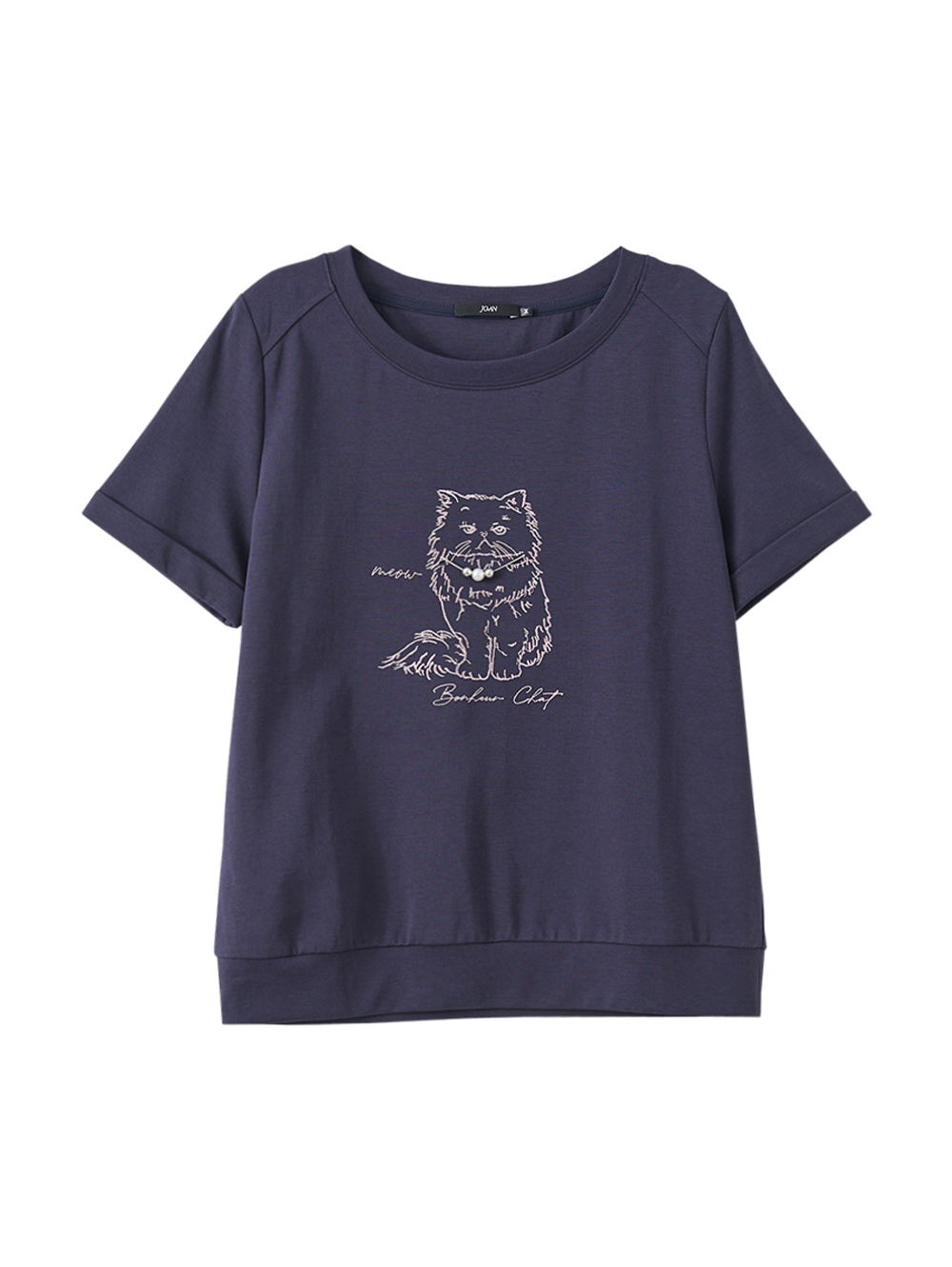 JOAN電繡貓咪圖騰T恤