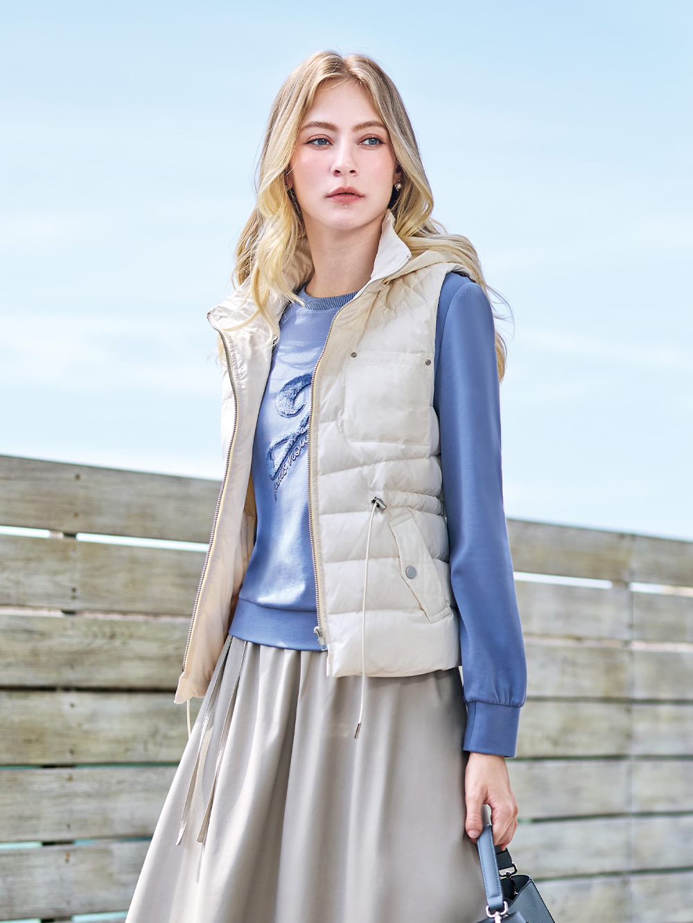 JOAN溫暖毛毛圖文彈性上衣