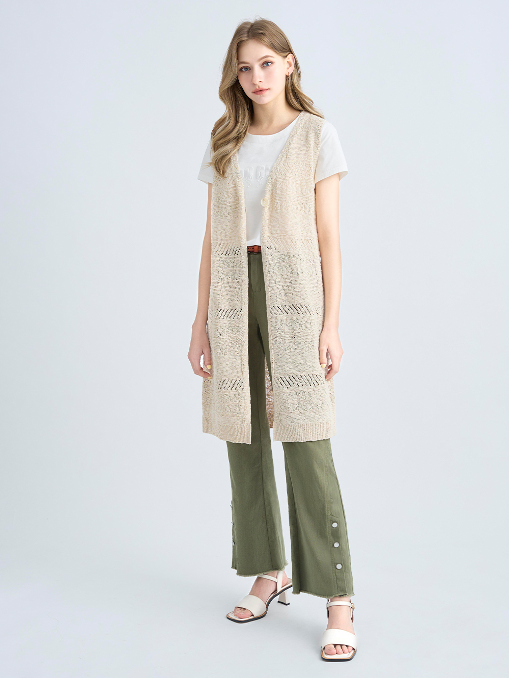 JOAN層次感水洗牛仔喇叭褲