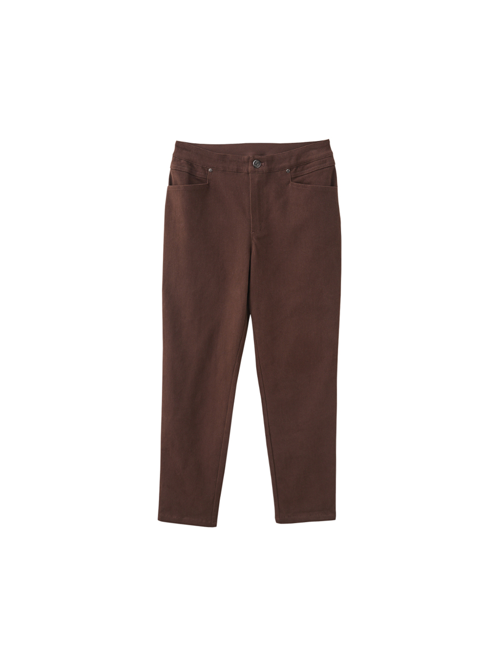 JOAN彈力棉質直筒休閒褲