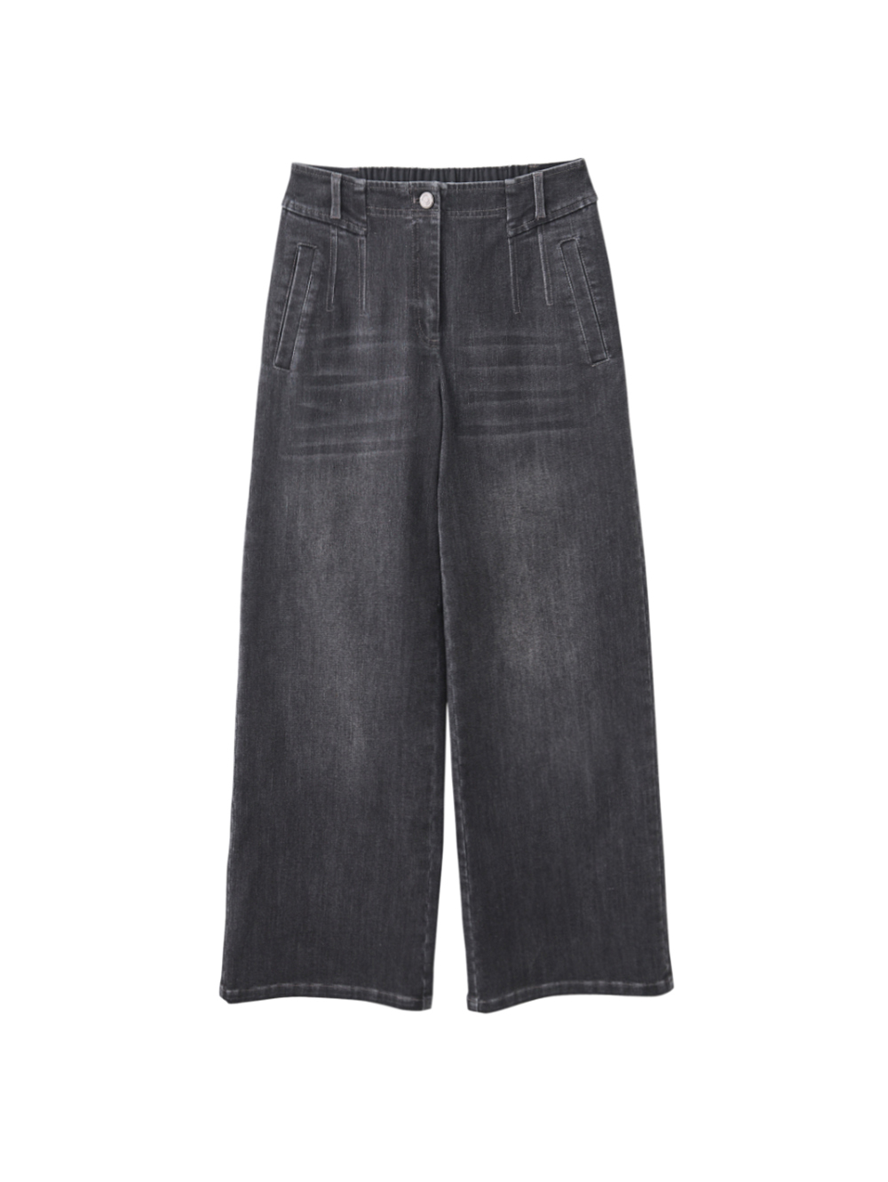 JOAN舒適內磨毛牛仔直寬褲