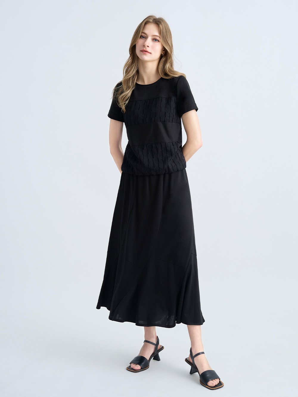 JOAN彈性修身多片剪接裙