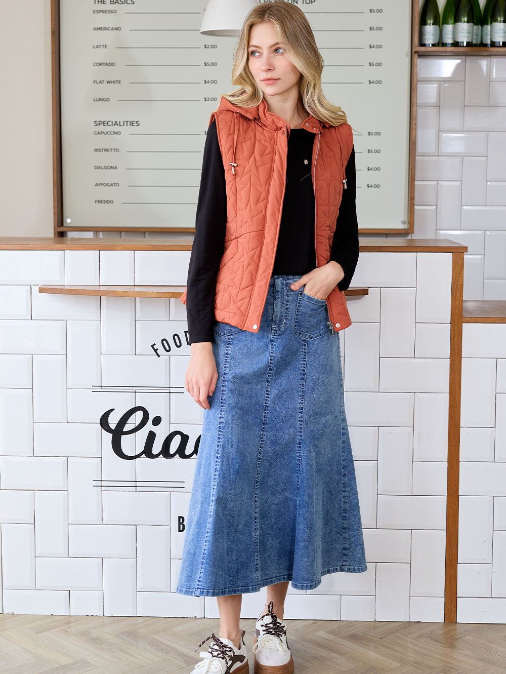 JOAN彈性棉質魚尾裙