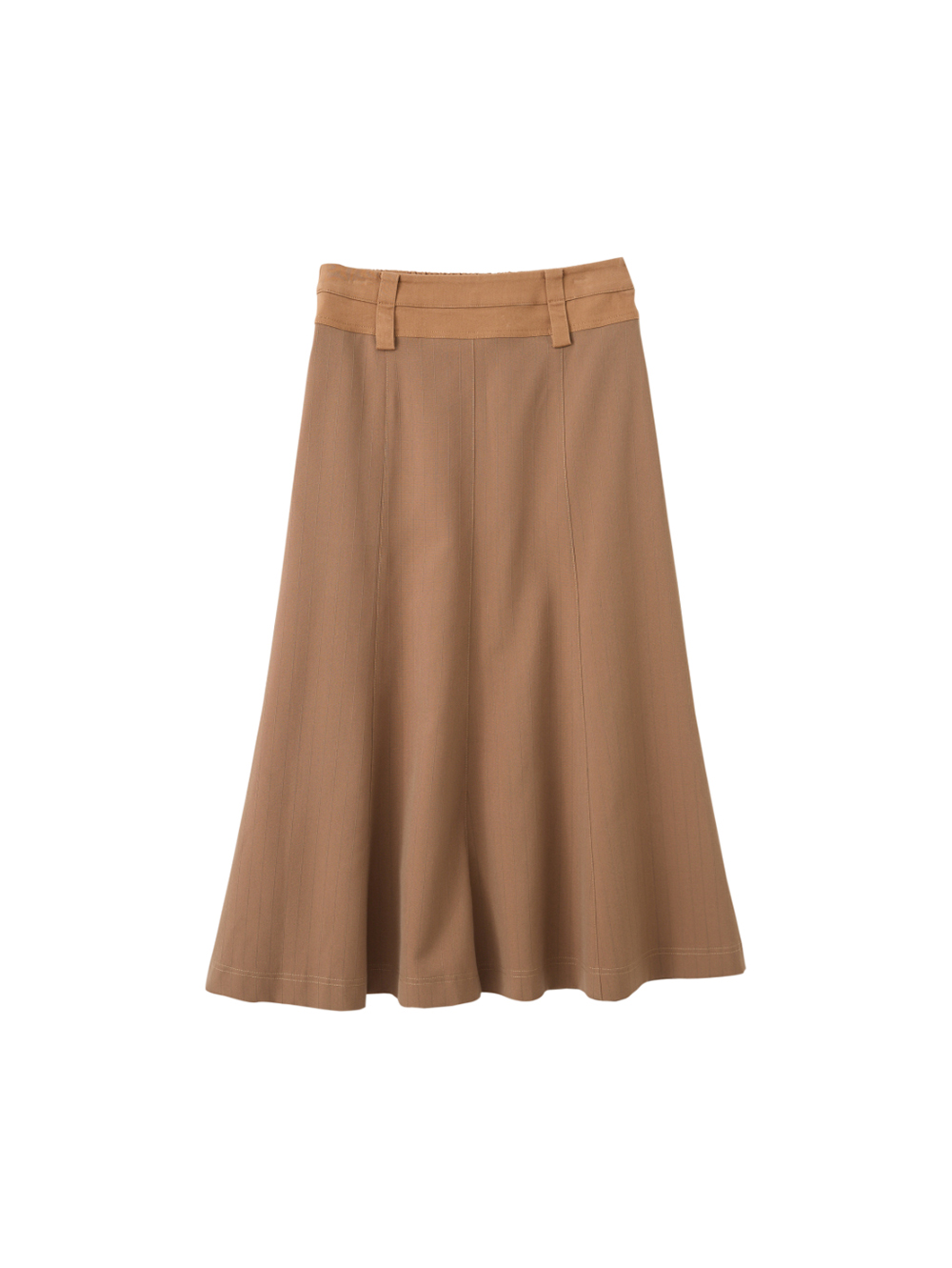 JOAN個性牛仔拼接條紋長裙