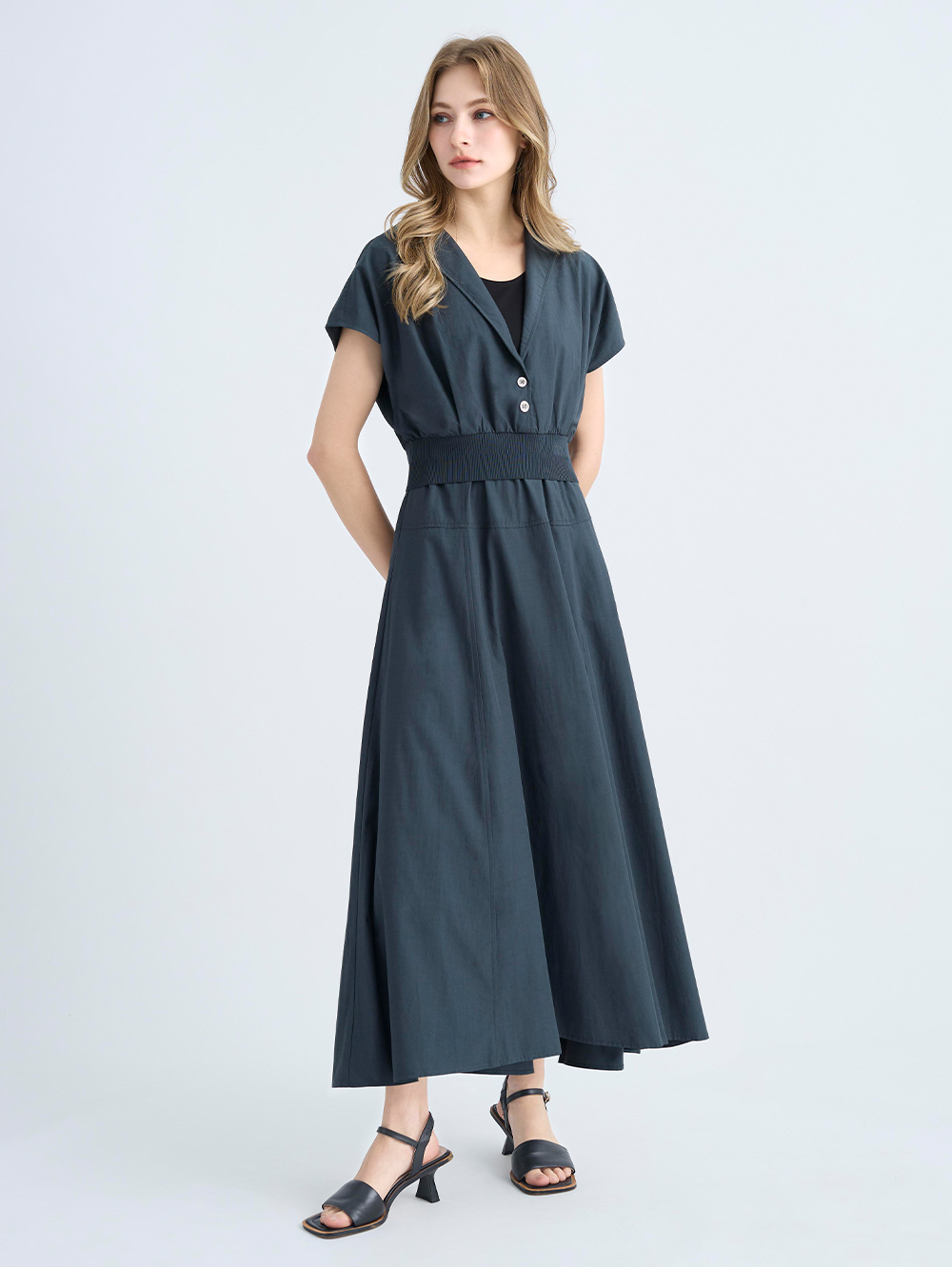 JOAN連袖收腰兩件式洋裝