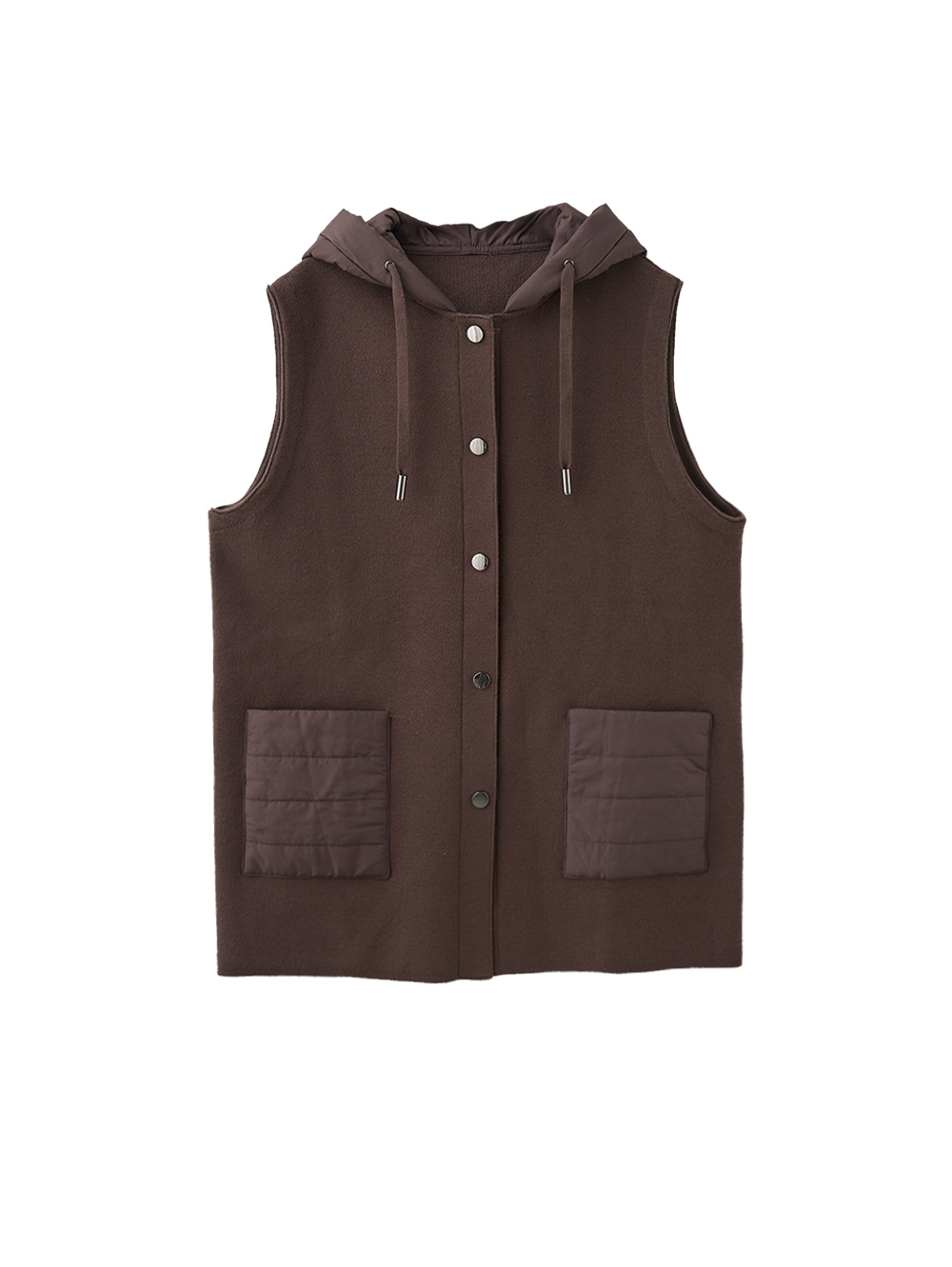 JOAN口袋拼貼造型連帽針織背心