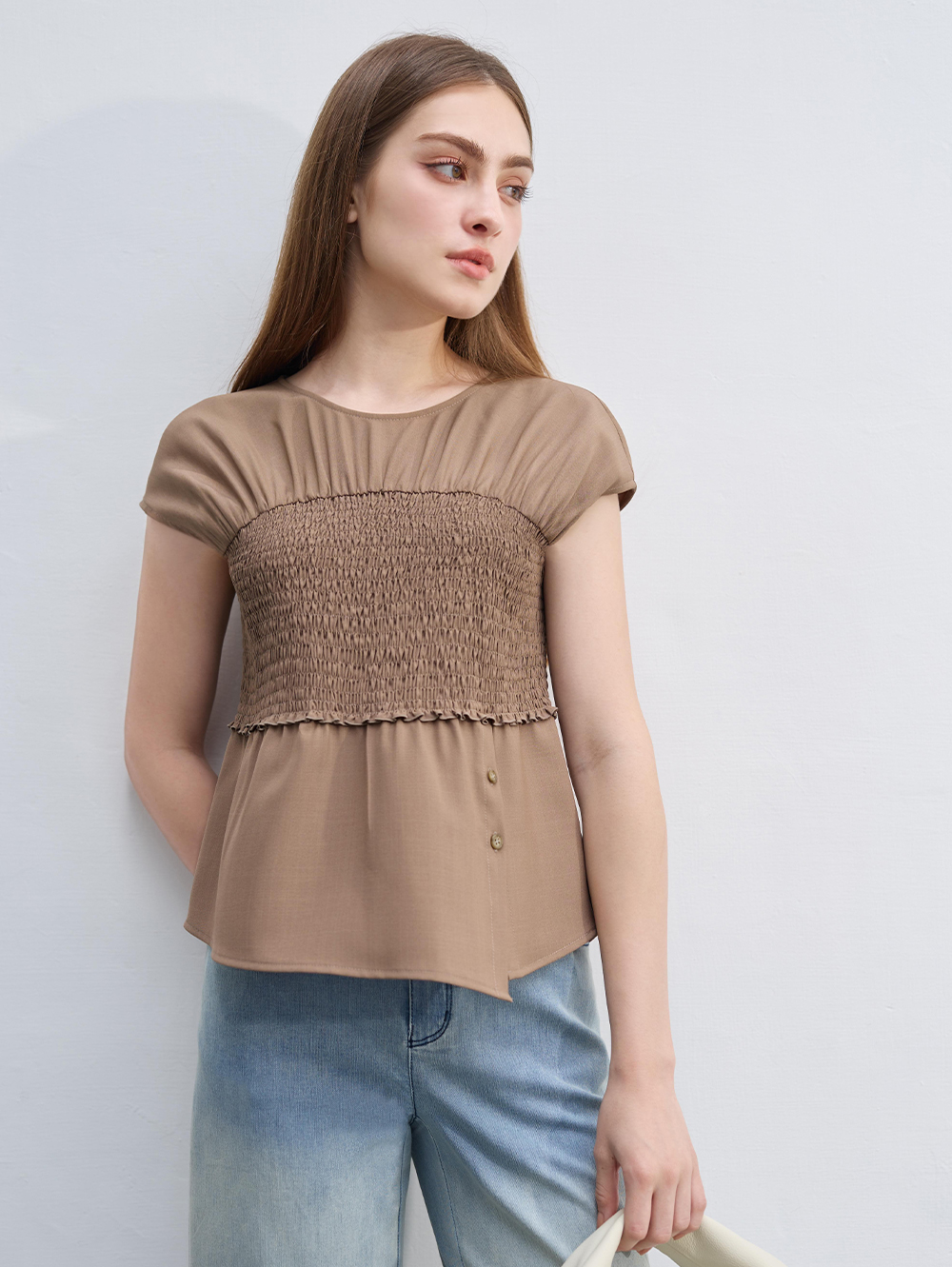 DE NOVO質感車線馬甲式造型上衣