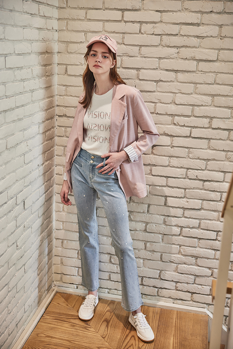 abito水鑽微喇叭牛仔褲