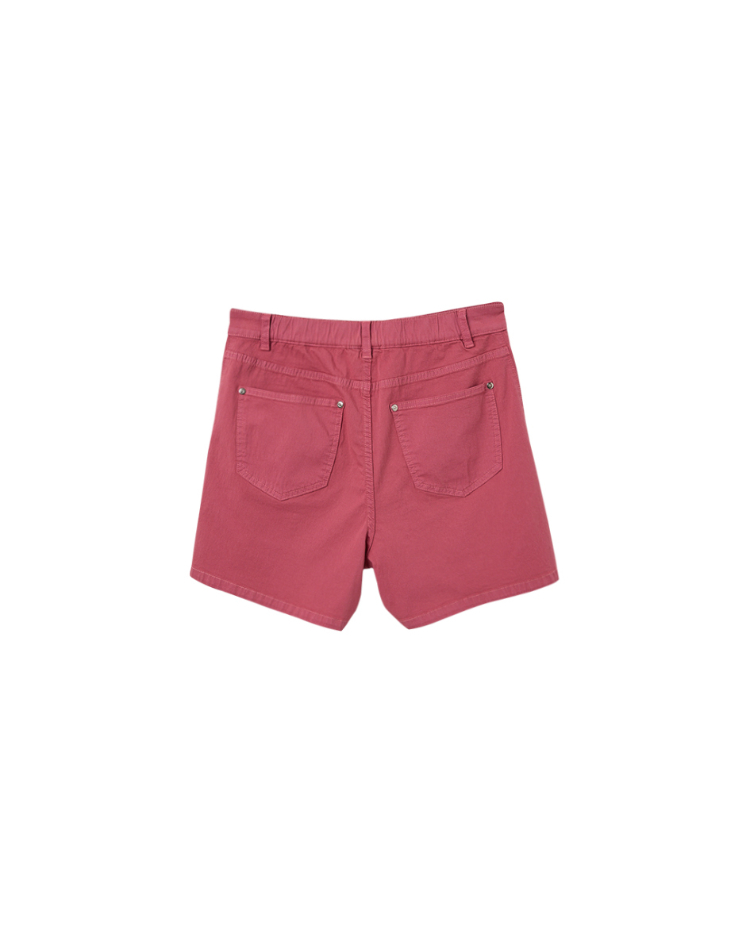 abito雙口袋圈圈線條素色短褲