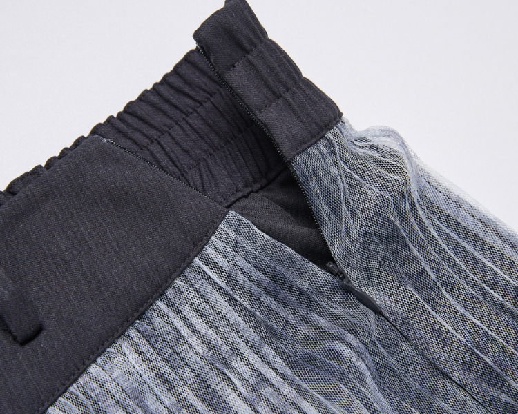 abito特殊印花細褶紗裙