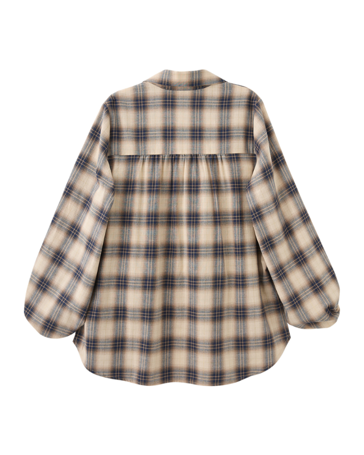 abito復古格紋兩件式襯衫