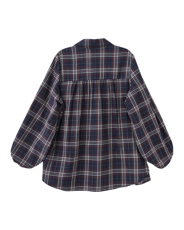 abito復古格紋兩件式襯衫