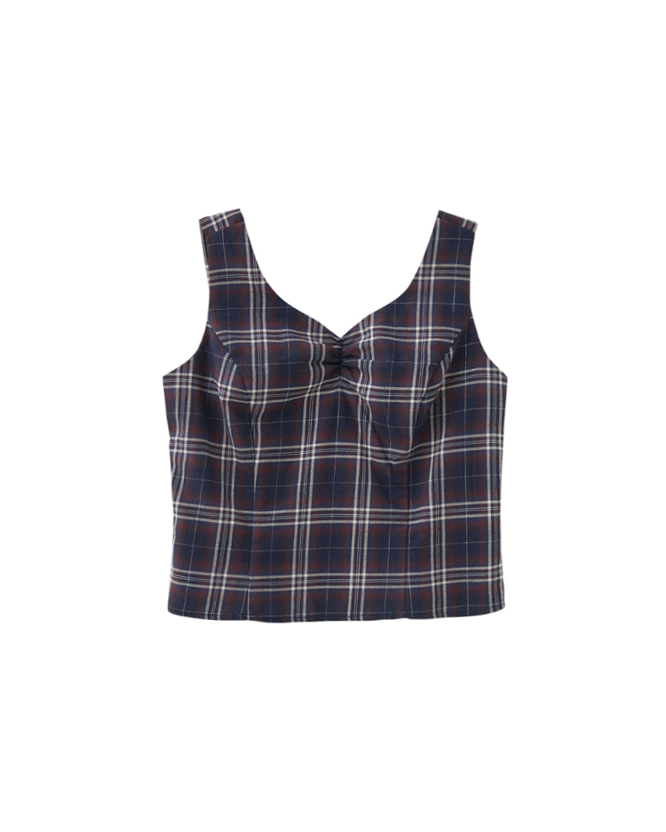 abito復古格紋兩件式襯衫