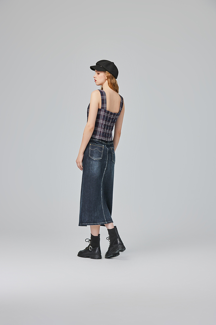 abito復古格紋兩件式襯衫