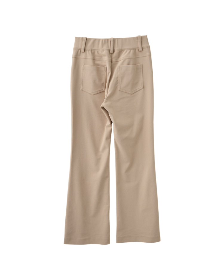 abito修身側開拉鍊微喇叭長褲