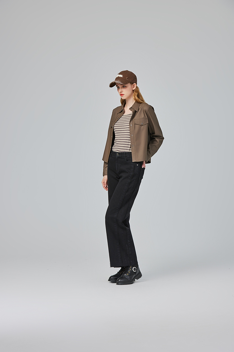 abito秋季皮革兩件式襯衫